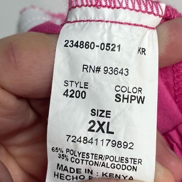 5 for $25🔥Cherokee Pink Elastic Waist Scrub Pants 2XL - Picture 4 of 6